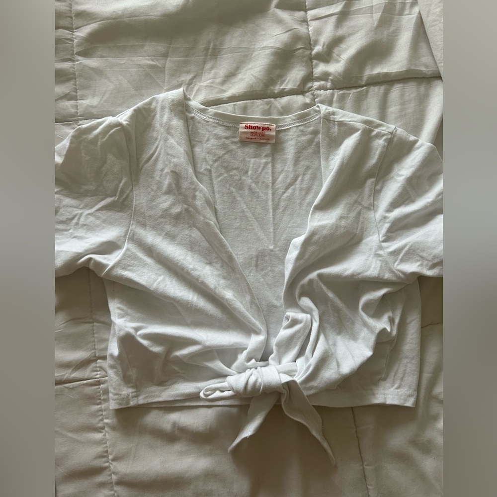 Front tie crop top